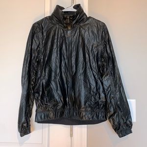 Shiny Black Lululemon Bomber Jacket size S with zip in hood